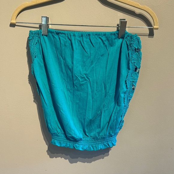 🌸O'Neill Teal Tube Top with Lace Detail - Picture 1 of 6